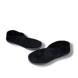 Glerups Black/Grey Wool Felt Boho German Slipper Shoes Size 42